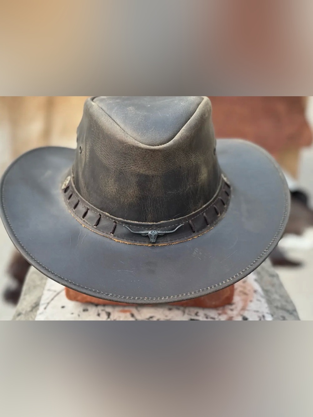 Durham Leather Cowboy Hat